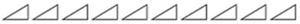 Ten identical little triangles in a row, each with the same base and the same height.