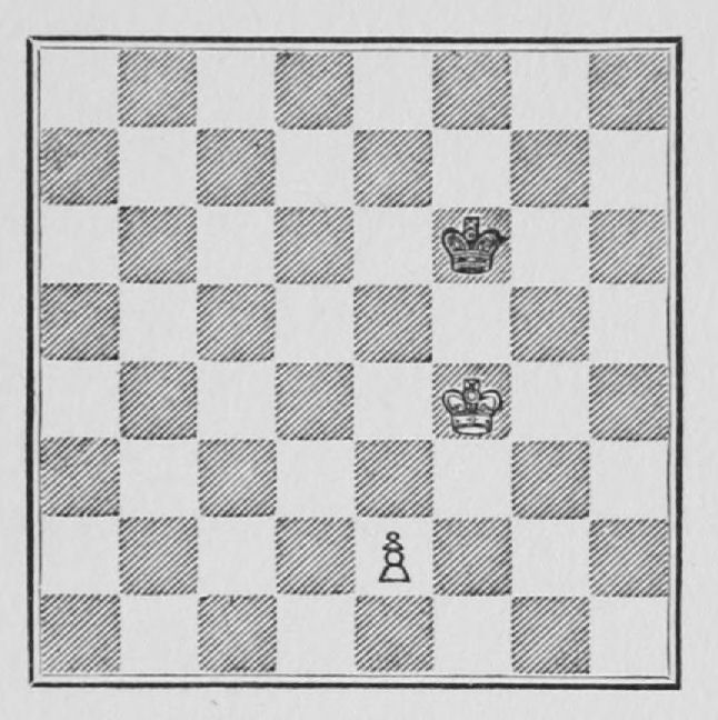 White: King f4, Pawn e2. Black: King f6.