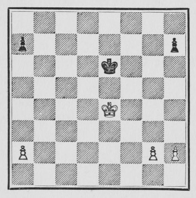 White: King e4, Pawns a2, g2, h2. Black: King e6, Pawns a7, h7.