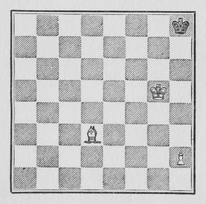 White: King g5, Bishop d3, Pawn h2. Black: King h8.
