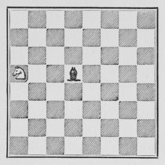 White: Knight a5. Black: Bishop d5.