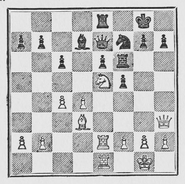 White: King g1, Queen h3, Rooks e1, e2, Bishop d3, Knight e5, Pawns a2, b2, c4, d4, f2, g2, h2. Black: King g8, Queen e7, Rooks e8, f6, Bishop d7, Knight f7, Pawns a7, b7, c6, e6, f5, g7, h7.