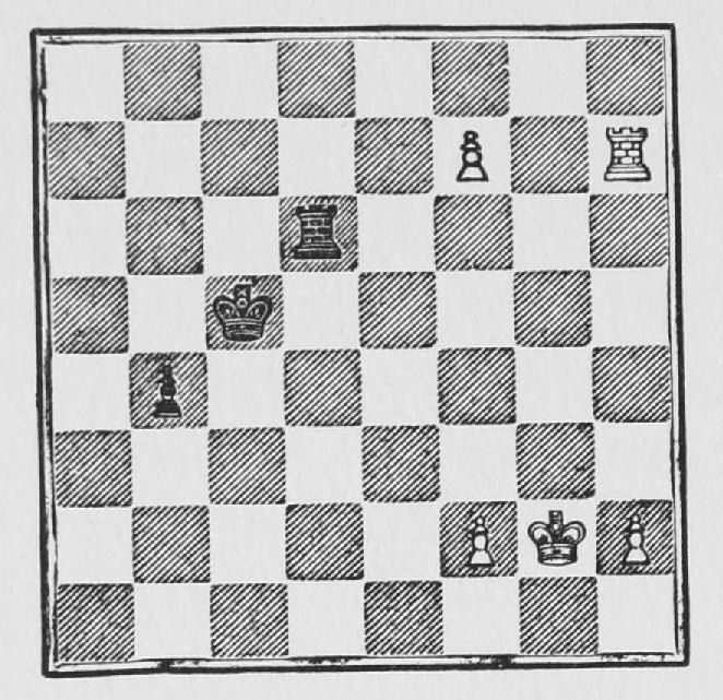 White: King g2, Rook h7, Pawns f7, f2, h2. Black: King c5, Rook d6, Pawn b4.