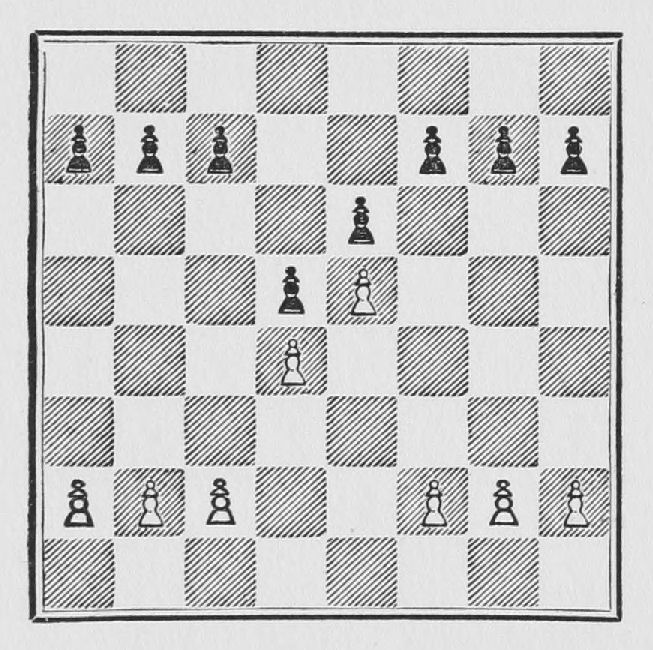 White: Pawns a2, b2, c2, d4, e5, f2, g2, h2. Black: Pawns a7, b7, c7, d5, e6, f7, g7, h7.