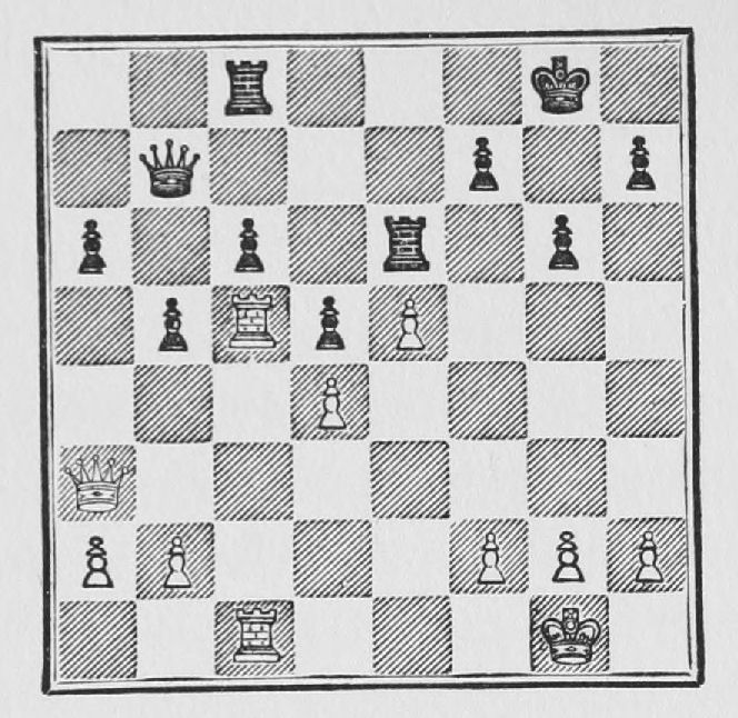 White: King g1, Queen a3, Rooks c5, c1, Pawns a2, b2, d4, e5, f2, g2, h2. Black: King g8, Queen b7, Rooks c8, e6, Pawns a6, b5, c6, d5, f7, g6, h7.