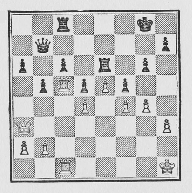 White: King h1, Queen a3, Rooks c5, c1, Pawns a2, b2, d4, e5, f4, g4, h3. Black: King g8, Queen b7, Rooks c8, e6, Pawns a6, b5, c6, d5, f5, g6, h7.