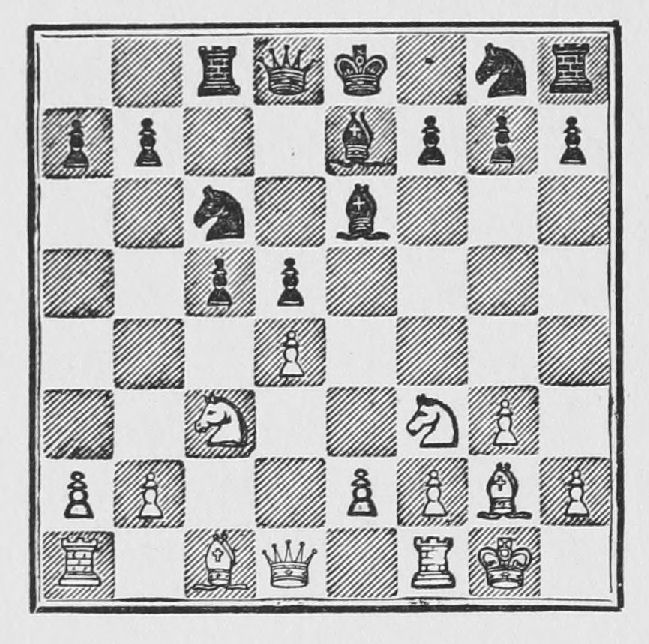 White: King g1, Queen d1, Rooks a1, f1, Bishops c1, g2, Knights c3, f3, Pawns a2, b2, d4, e2, f2, g3, h2. Black: King e8, Queen d8, Rooks c8, h8, Bishops e7, e6, Knights c6, g8, Pawns a7, b7, c5, d5, f7, g7, h7.