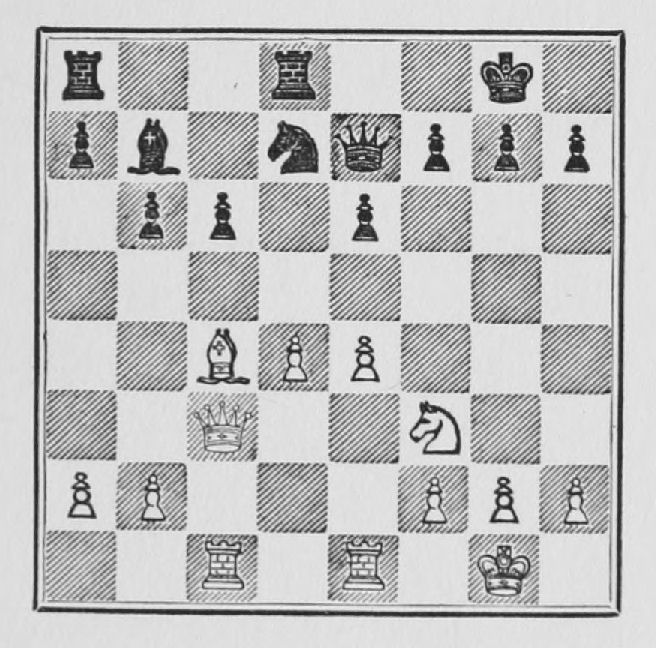 White: King g1, Queen c3, Rooks c1, e1, Bishop c4, Knight f3, Pawns a2, b2, d4, e4, f2, g2, h2. Black: King g8, Queen e7, Rooks a8, d8, Bishop b7, Knight d7, Pawns a7, b6, c6, e6, f7, g7, h7.