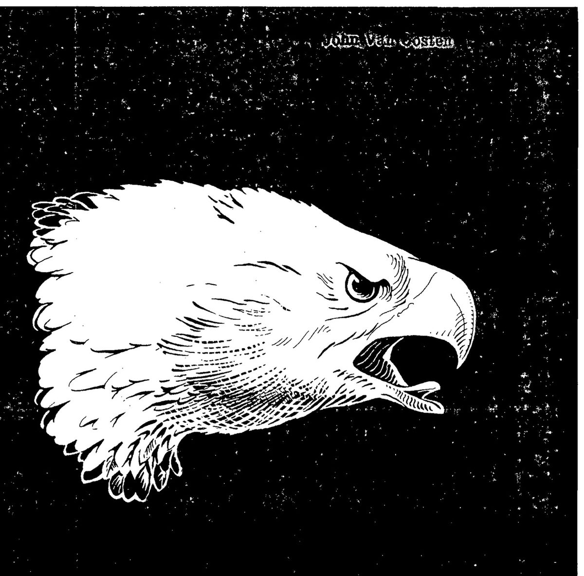 Cover illustration: the head of an eagle in profile, drawn in white line on a solid black background, with its beak open and facing right.