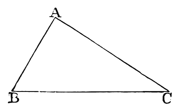 Euclid I. 19, the converse: the angle B is greater than the angle C, and it is to be shown that AC is greater than AB.
