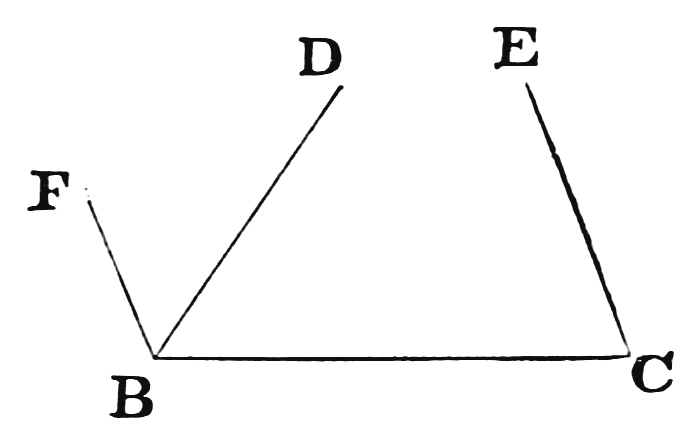 Euclid's own argument for his 12th Axiom: BD and CE make with BC two angles together less than two right angles, and BF is drawn so that FBC and BCE together make exactly two.