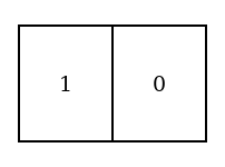 The upper half of the smaller Diagram, with a red counter in No. 5, the left-hand compartment, and a grey counter in No. 6, the right-hand one.