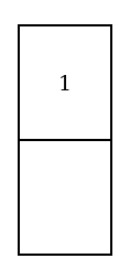 The left half of the smaller Diagram, an upright oblong, with a red counter in No. 5, the upper compartment, and nothing in No. 7 below.