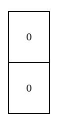 The left half of the smaller Diagram, with a grey counter in each compartment, No. 5 above and No. 7 below.