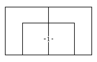 The upper half of the larger Diagram, with a red counter sitting on the line between the inner compartments No. 11 and No. 12, and nothing else marked.
