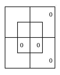The larger Diagram with grey counters in No. 10 and No. 16, the outer right compartments, and in No. 13 and No. 14, the lower half of the inner square.