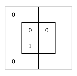 The larger Diagram with grey counters in No. 9 and No. 15, the outer left compartments, and in No. 11 and No. 12, and a red counter in No. 13.