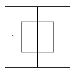 The larger Diagram, with a red counter on the line between No. 9 and No. 15, the left-hand outer compartments; nothing else is marked.