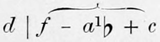 The chord d | f − a¹♭ + c, with a brace above over its minor triad f − a¹♭ + c.