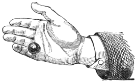 Fig. 122. — Bosco's method: a larger ball held against the palm at the root of the little finger by a slight contraction of that finger.