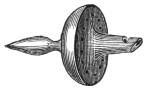 Fig. 166. — The magic whistle, of turned boxwood, its head shown with the ring of small holes round its inner side.