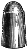 Fig. 195. — The boxwood cone, with a dotted outline showing the thin hollow shell that fits exactly over the solid block.