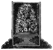 Fig. 199. — A section of the loaded pedestal, the casing forced down over it and a bouquet held inside against the compressed spring.