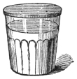 Fig. 201. — A tumbler nearly full of water with the india-rubber cover stretched tight over its mouth.