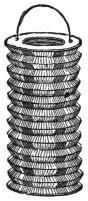 Fig. 229. — A paper lantern open to its full length, a tall pleated cylinder with a wire handle at the top.