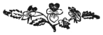 A small tailpiece of pansies and leaves.
