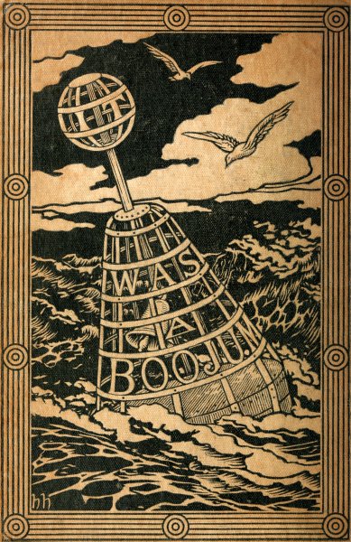 The back cover of the first edition — A bell-buoy riding a heavy sea under a stormy sky with gulls, lettered round its sides “It was a Boojum”.