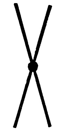 Fig. 12. — The two lines seen as one cross, coalescing only at the dot in the middle.