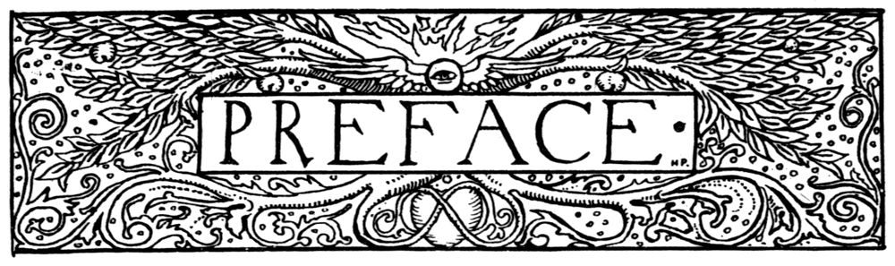 A decorative banner lettered “Preface,” framed in leafy scrollwork with a small sun at the top.
