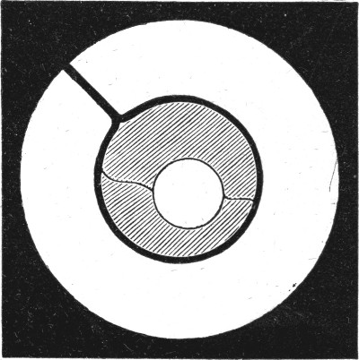 A ring with the thread doubled in the middle. When the film between the two threads is broken, they are pulled apart into a perfect circle.