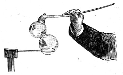 Two soap bubbles knocked together. They stay separate, because the thin film of air between them cannot be squeezed out.