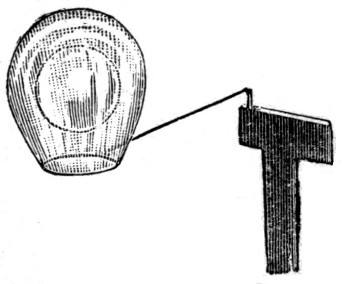 The same pair after a little gas has been let into the outer bubble. The inner one no longer rests at the top but floats in the middle.