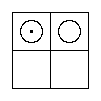 "All x are y" — a Red Counter in the North-West Cell and a Grey Counter in the North-East Cell, the two halves of the Double Proposition on one Diagram.