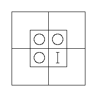 The Triliteral Diagram for "All m are x′" and "No m are y".