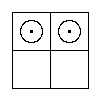 A Red Counter in each of the two North Cells.