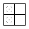 A Red Counter in each of the two West Cells.