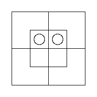 A Grey Counter in each of the two Inner Cells of the North Half.