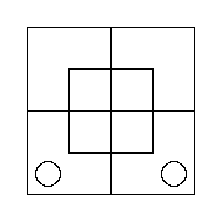A Grey Counter in each of the two Outer Cells of the South Half.