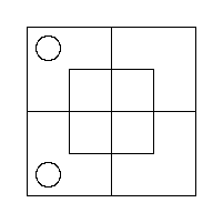 A Grey Counter in each of the two Outer Cells of the West Half.