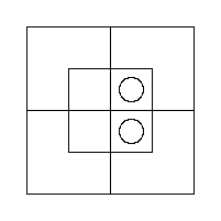 A Grey Counter in each of the two Inner Cells of the East Half.