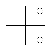 A Grey Counter in each of the two Outer Cells of the East Half.