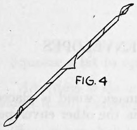 Fig. 4. — A long wand wrapped in paper, slanting upward, with the paper twisted at both ends.
