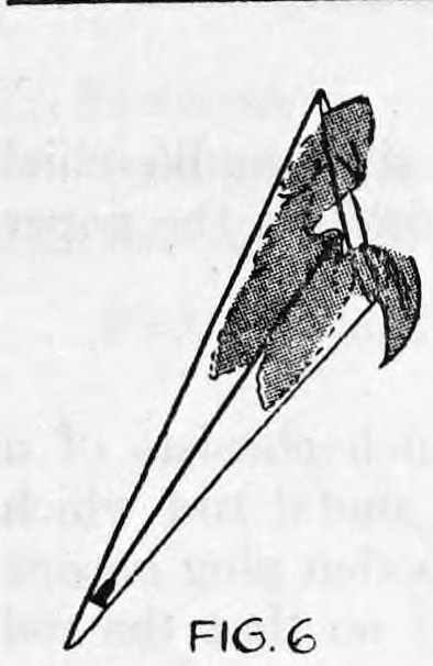 Fig. 6. — A paper cone with the silk handkerchief laid in it, the center of the silk covering the tip of the rod at the cone's point.
