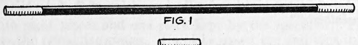 Fig. 1. — A regular wand drawn as a long dark rod with a nickeled tip at each end.