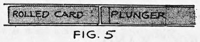 Fig. 5. — A cutaway of the wand end showing the rolled card in the space in front of the plunger.