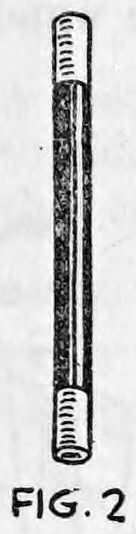 Fig. 2. — The five-inch wand, a narrow rod with a hollow ring-shaped mouth at its lower end, drawn upright above its figure label.